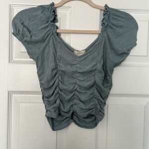 Altard State Blue Ruched Top